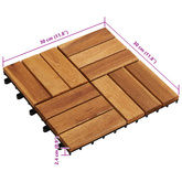 Płytka Tarasowa 10 pcs Brązowy 30 x 30 cm Drewno Akacjowe