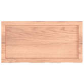 Półka, brązowa, 80x40x(2-4) cm, lakierowane lite drewno dębowe