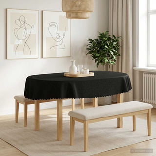Obrus stołowy 5 szt. Owalny ciemnoszary 160 x 220 cm