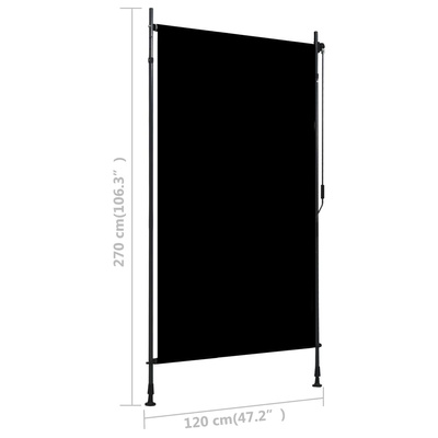 vidaXL Roleta zewnętrzna, 120x270 cm, antracytowa