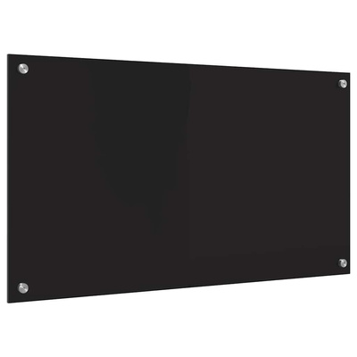 Panel kuchenny Czarny 90 x 50 cm szkło hartowane