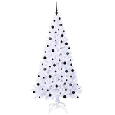 Sztuczna choinka z 300 diodami LED Biały 210 cm PVC i stal