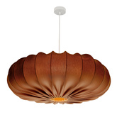 Lampa wisząca CAFEE' skandynawska - z abażurem brązowym mokka 66cm - nowoczesne oświetlenie sufitowe do salonu i jadalni E27