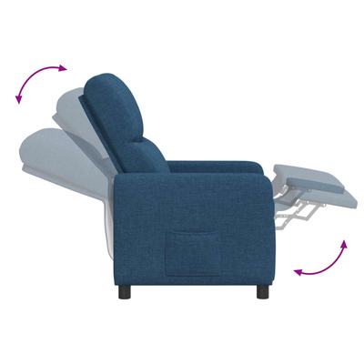 Fotel recliner niebieski Poliester