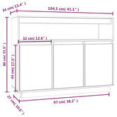 Szafka, 104,5x34x80 cm, lite drewno sosnowe