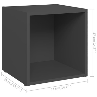 vidaXL Szafka pod TV, szara, 37x35x37 cm, materia drewnopochodny