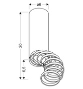 Lampa tuba sufitowa 20cm biała pierściene 2282725