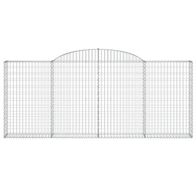 Kosze gabionowe, 11 szt, 300x30x120/140cm, galwanizowane żelazo