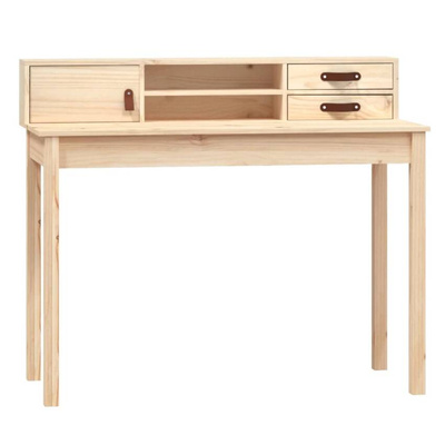 vidaXL Biurko, 110x50x93 cm, lite drewno sosnowe