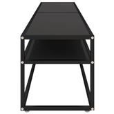 vidaXL Szafka pod TV, czarna, 200x40x40,5 cm, hartowane szkło