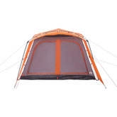 vidaXL Namiot rodzinny z przedsionkiem, 9-os., szaro-pomarańczowy