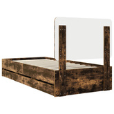 Ramka łóżka Dąb wędzony 75 x 190 cm Drewno inżynieryjne
