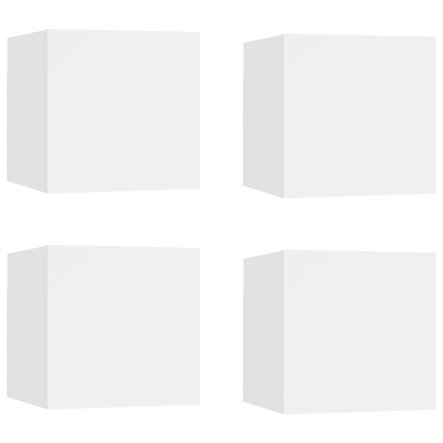 vidaXL Wiszące szafki telewizyjne, 4 szt., białe, 30,5x30x30 cm