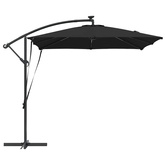 Parasol plażowy Czarny 249 x 249 x 250 cm Poliester i aluminium