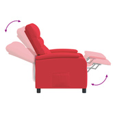 Fotel recliner czerwony Ekoskóra