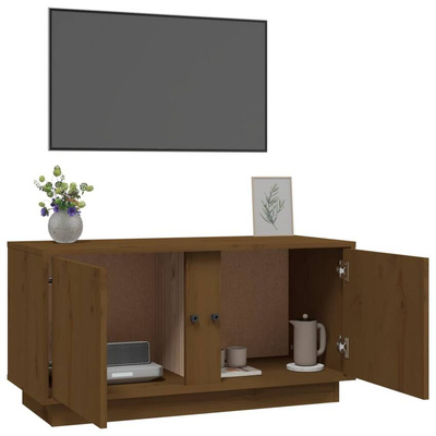 vidaXL Szafka pod TV, miodowy brąz, 80x35x40,5 cm, lite drewno sosnowe model standard
