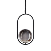 Lampa wisząca CORDEL elegancka - czarna z grafitowym kloszem kulką - nowoczesne oświetlenie salonu i łazienki 1x G9 LED