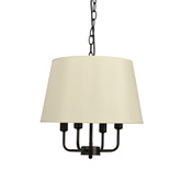 Lampa wisząca z abażurem Pasteri klasyczna 4-punktowa do salonu