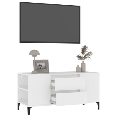 Szafka pod TV, biała, 102x44,5x50 cm, materiał drewnopochodny vidaXL