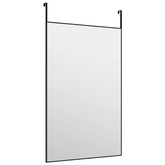 vidaXL Lustro na drzwi, czarne, 50x80 cm, szkło i aluminium