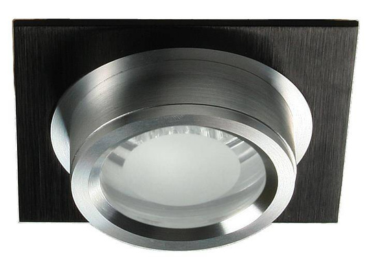 Nowoczesna oprawa wpuszczana MR16 SC-02 STB/AL czarny satynowy stała aluminium + oprawka GU10