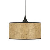 Anaka Lampa Wisząca Czarny 1X40W E27 Abażur Plecionka Beżowo-Brązowa