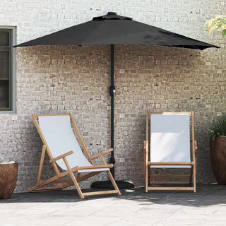 Parasolka ogrodowa Czarny 294 x 150 x 224 cm Poliester i Stal