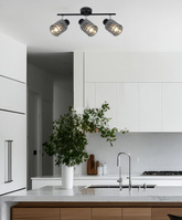 Bill Lampa Sufitowa Listwa Czarny 3X40W E27 Klosz Dymiony