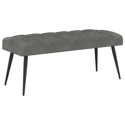 Ławka z guzikami ciemnoszary 110 x 40 x 46 cm Welur