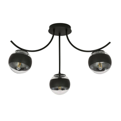 Lampa sufitowa BOSTON 3 BLACK/STRIPE