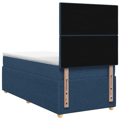 Łóżko z box spring LED z materacem niebieski 90 x 190 cm