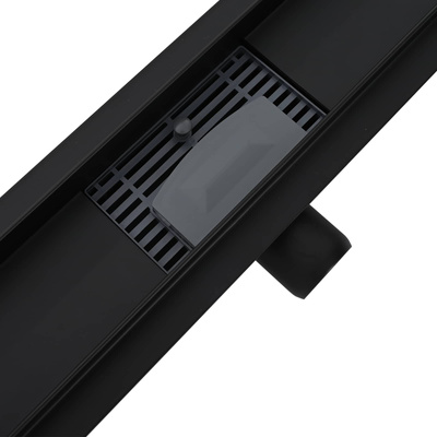 2 w 1 Odwodnienie prysznicowe Czarny 80 cm Stal nierdzewna 304