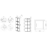 Kabina walk-in ii 80x200cm geometryczna 8mm shiny-glass czarny AK-32-187-S Invena