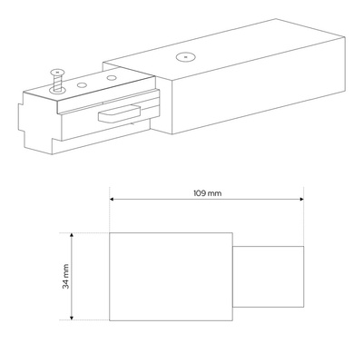 Łącznik zasilający szyny MEVA PRO Power Feeder Black, czarny EDO777523 EDO Solutions