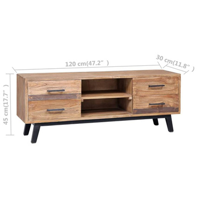 vidaXL Szafka pod TV, 120 x 30 x 45 cm, lite drewno tekowe