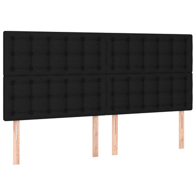 vidaXL Łóżko kontynentalne z materacem, czarne, tkanina 160x200 cm model standard