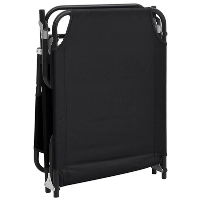 vidaXL Składany leżak, czarny, tkanina Oxford, malowana proszkowo stal