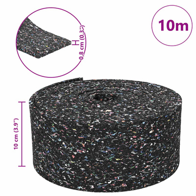 Rolka granulatu gumowego Czarny 1000 x 10 x 0,8 cm Guma
