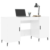vidaXL Biurko białe z połyskiem, 140x50x75 cm, materiał drewnopochodny