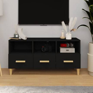 vidaXL Szafka pod TV, czarna, 102x36x50 cm, materiał drewnopochodny wariant 7