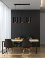 Lampa wisząca z abażurami Candida czarna potrójna do salonu nad stół