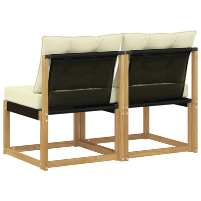 2 szt. Środkowa sofa ogrodowa Biały