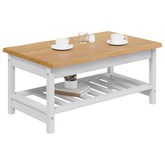 Stolik kawowy EKAI Biały 100 x 60 x 45,5 cm Lite drewno sosnowe