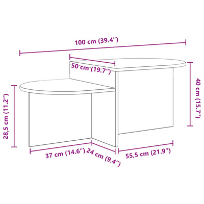 Stolik kawowy Stare drewno 100 x 50 x 40 cm Drewno inżynieryjne