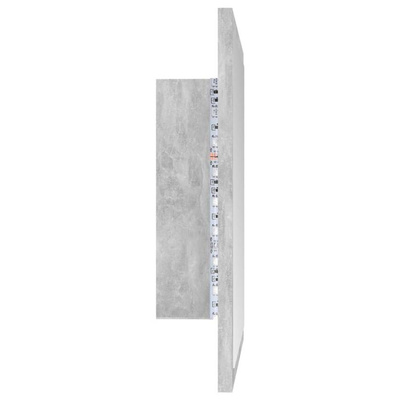 vidaXL Lustro łazienkowe LED, szarość betonu, 40x8,5x37 cm, akryl