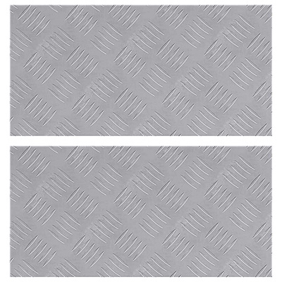 Stopień Prostokątny 2 pcs Srebrny 50 x 25 cm Aluminium