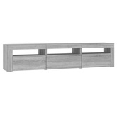 vidaXL Szafka pod TV z oświetleniem LED, szarość sonoma, 180x35x40 cm