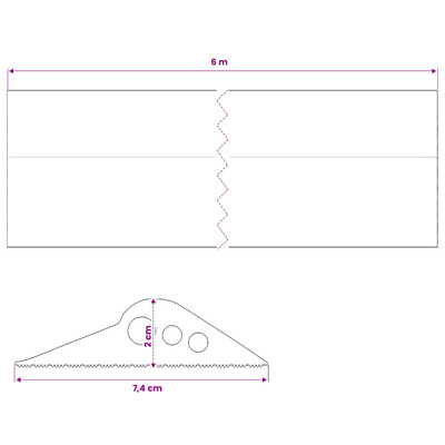Uszczelka podłogowa do garażu Czarny 74 x 20 mm 6 m Guma EPDM