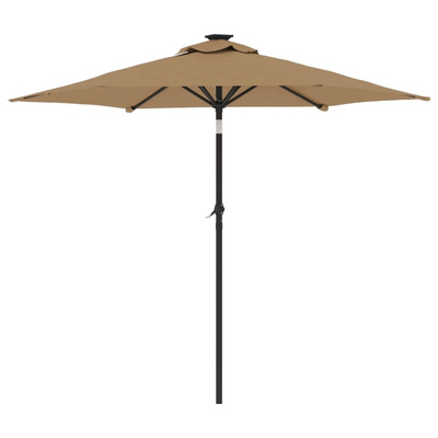Parasol ogrodowy na stalowym słupku, taupe, 225x225x212 cm