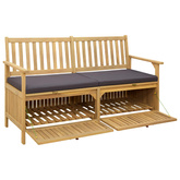 Ławka z miejscem do przechowywania 2 -Seater 148 x 63 x 84 cm